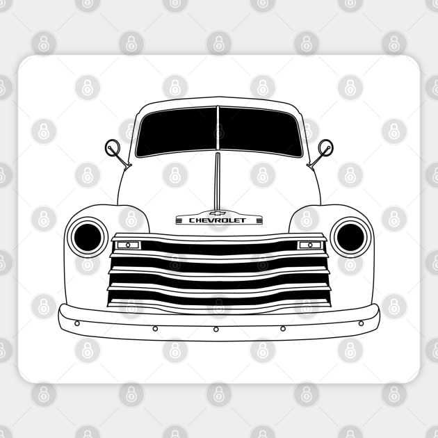 Chevrolet 3100 Black Outline Magnet by kindacoolbutnotreally